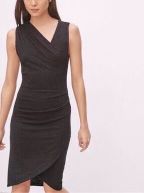 Aritzia Wilfred Free Izidora Dress NWT Chalet Brown Faux Wrap Midi Size S